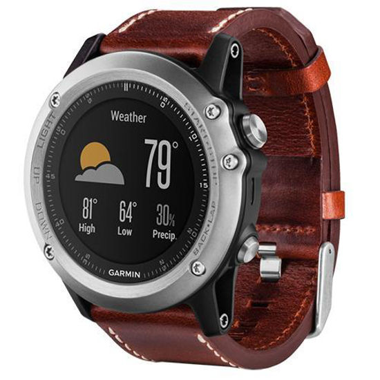 Picture of Garmin Fenix 3 Sapphire Edition (with Silver Case and Leather Band)