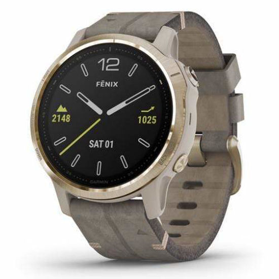 Picture of Garmin Fenix 6S Sapphire Edition Light Gold-tone with Leather Band