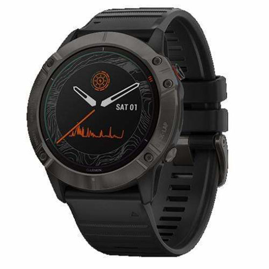 Picture of Garmin Fenix 6X Pro Solar Titanium Carbon Grey DLC with Silicone Band